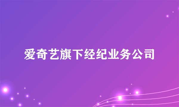 爱奇艺旗下经纪业务公司