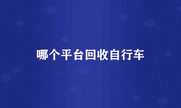 哪个平台回收自行车