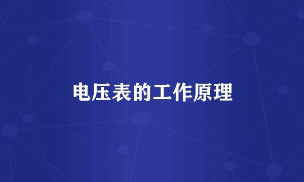 电压表的工作原理