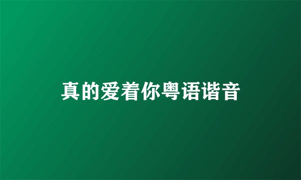 真的爱着你粤语谐音