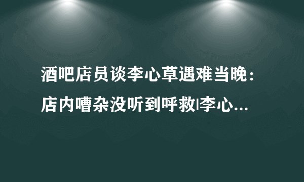 酒吧店员谈李心草遇难当晚：店内嘈杂没听到呼救|李心草_飞外新闻