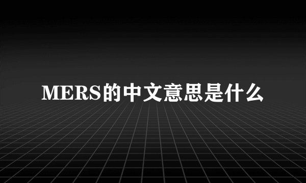 MERS的中文意思是什么