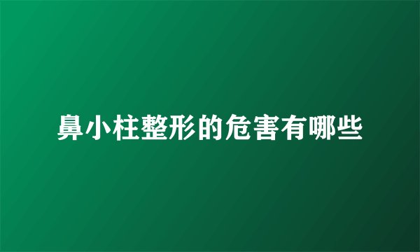 鼻小柱整形的危害有哪些