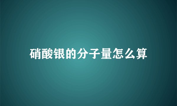 硝酸银的分子量怎么算