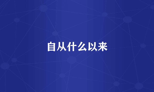 自从什么以来
