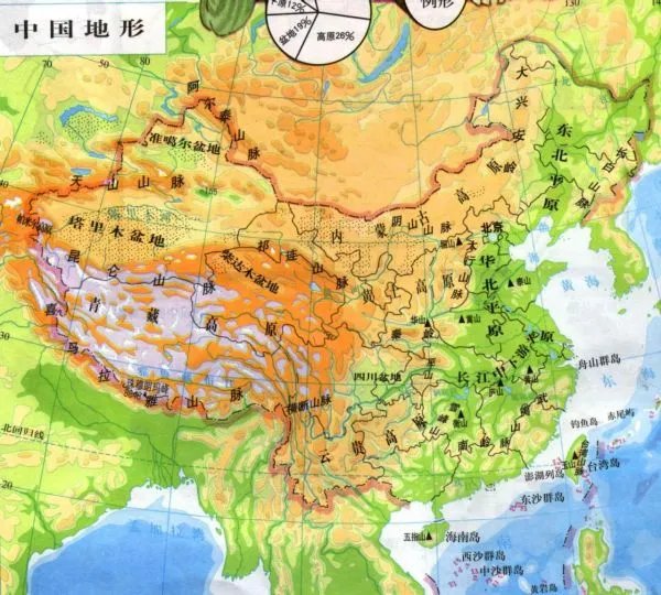 中国山脉地形图高清版