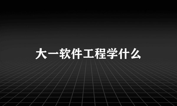大一软件工程学什么