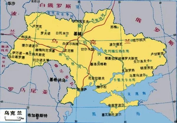 乌克兰位置世界地图