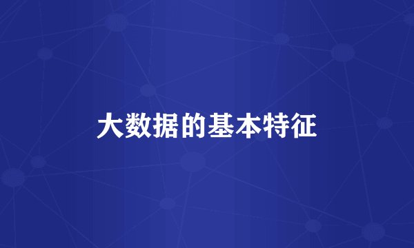 大数据的基本特征