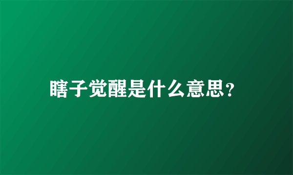 瞎子觉醒是什么意思?