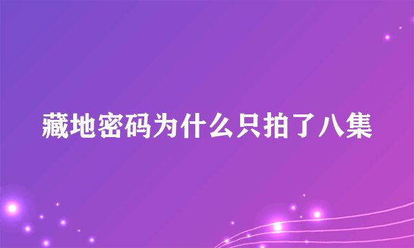 藏地密码为什么只拍了八集