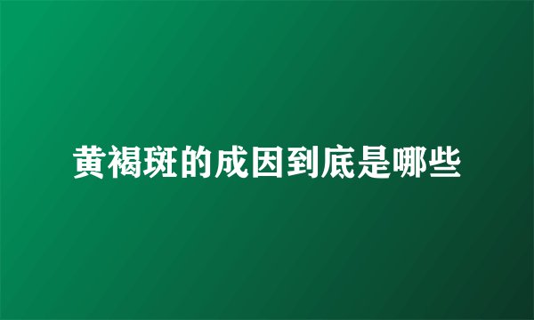 黄褐斑的成因到底是哪些