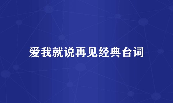 爱我就说再见经典台词