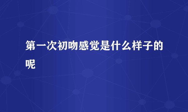 第一次初吻感觉是什么样子的呢