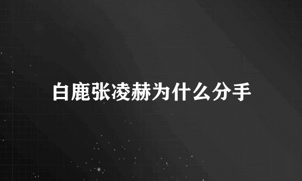 白鹿张凌赫为什么分手