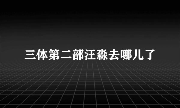 三体第二部汪淼去哪儿了