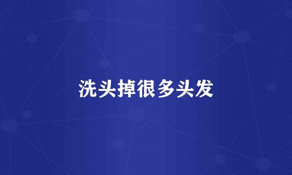 洗头掉很多头发