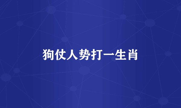 狗仗人势打一生肖