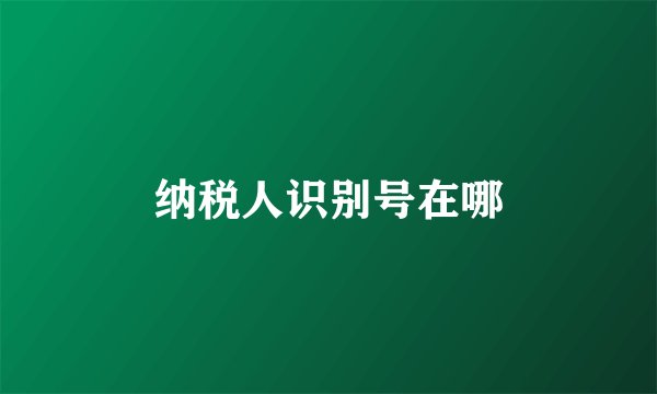 纳税人识别号在哪