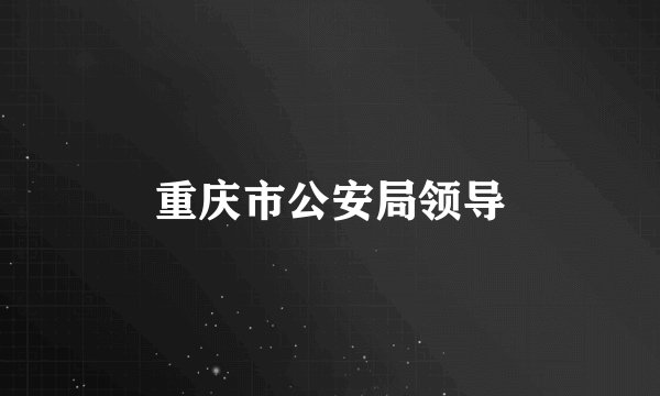 重庆市公安局领导