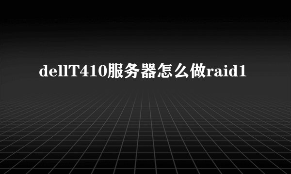 dellT410服务器怎么做raid1