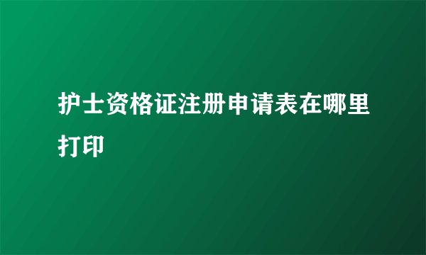 护士资格证注册申请表在哪里打印