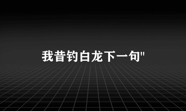 我昔钓白龙下一句