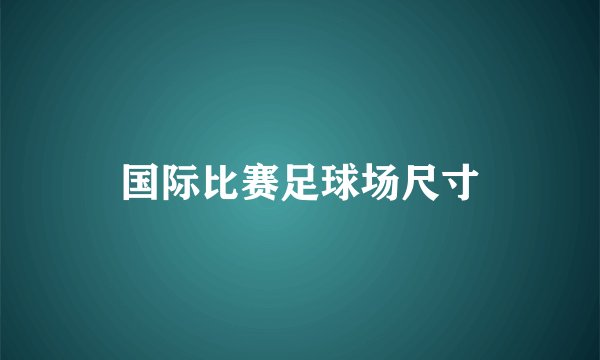 国际比赛足球场尺寸