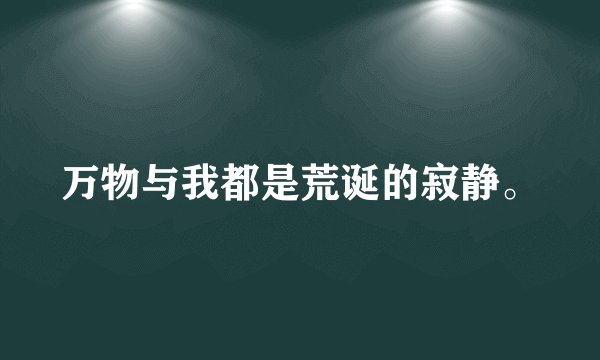 万物与我都是荒诞的寂静。