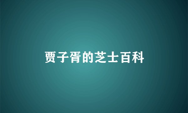 贾子胥的芝士百科