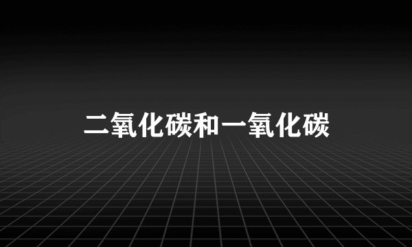二氧化碳和一氧化碳