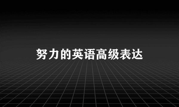 努力的英语高级表达