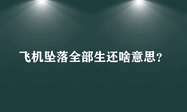 飞机坠落全部生还啥意思？