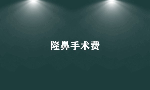 隆鼻手术费