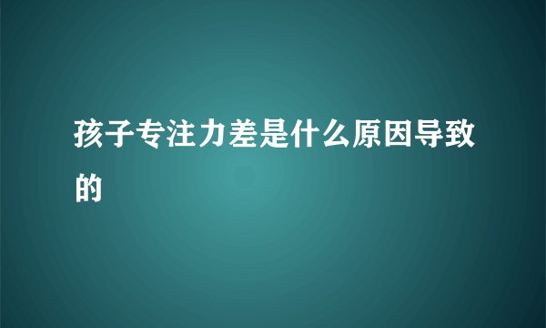 孩子专注力差是什么原因导致的