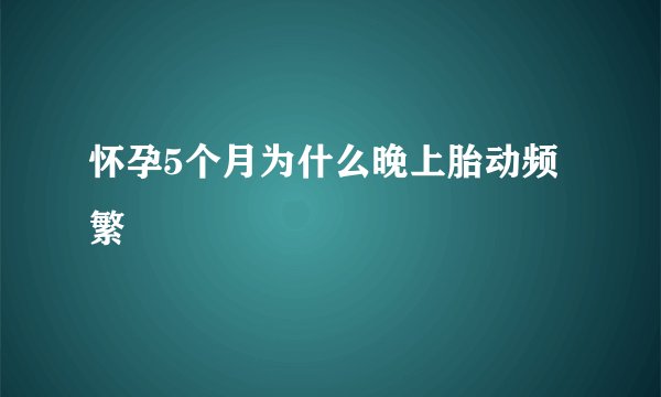 怀孕5个月为什么晚上胎动频繁