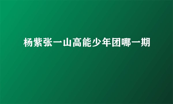 杨紫张一山高能少年团哪一期