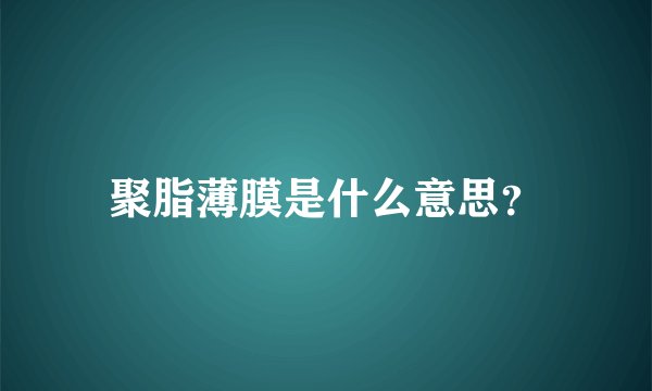 聚脂薄膜是什么意思?