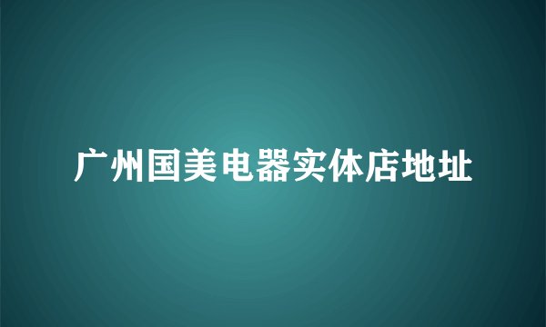 广州国美电器实体店地址