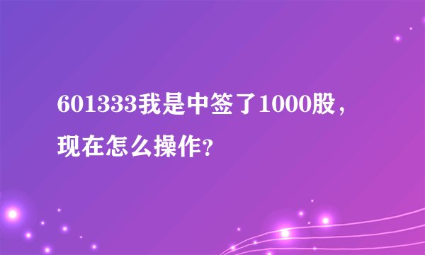 601333我是中签了1000股，现在怎么操作？