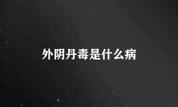 外阴丹毒是什么病