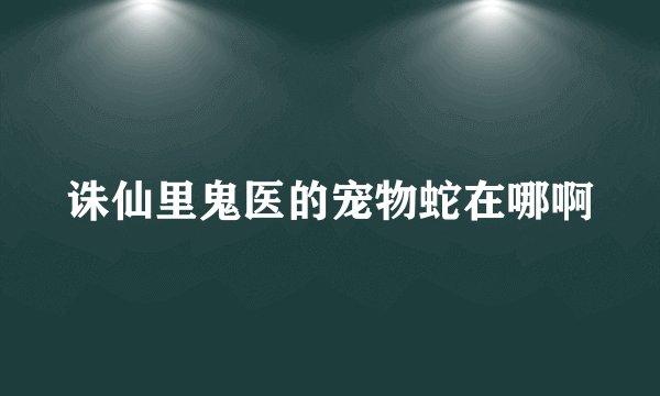 诛仙里鬼医的宠物蛇在哪啊
