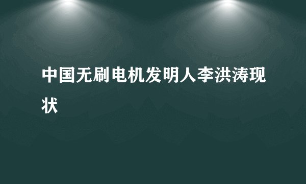 中国无刷电机发明人李洪涛现状