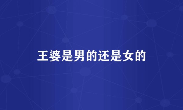 王婆是男的还是女的