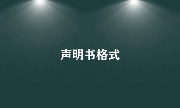 声明书格式