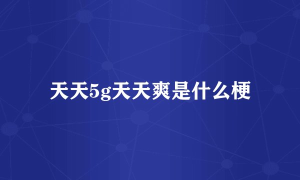 天天5g天天爽是什么梗