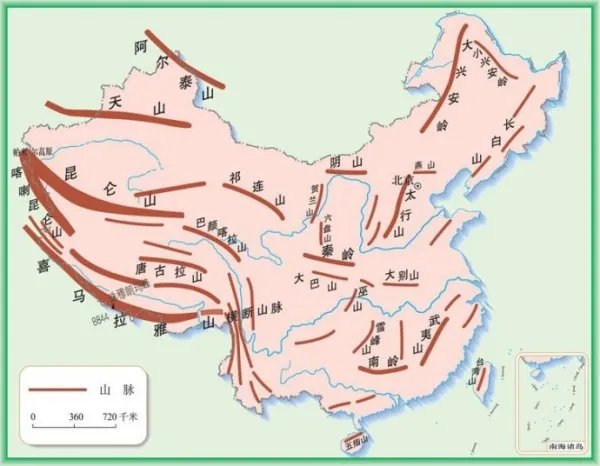 中国山脉地形图高清版