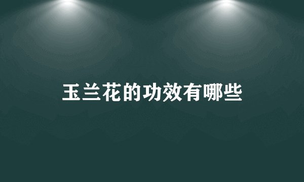 玉兰花的功效有哪些