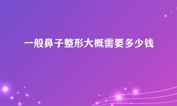 一般鼻子整形大概需要多少钱