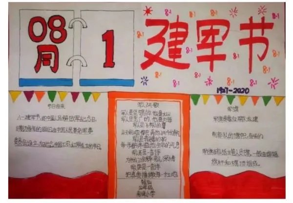建军节手抄报简单字少